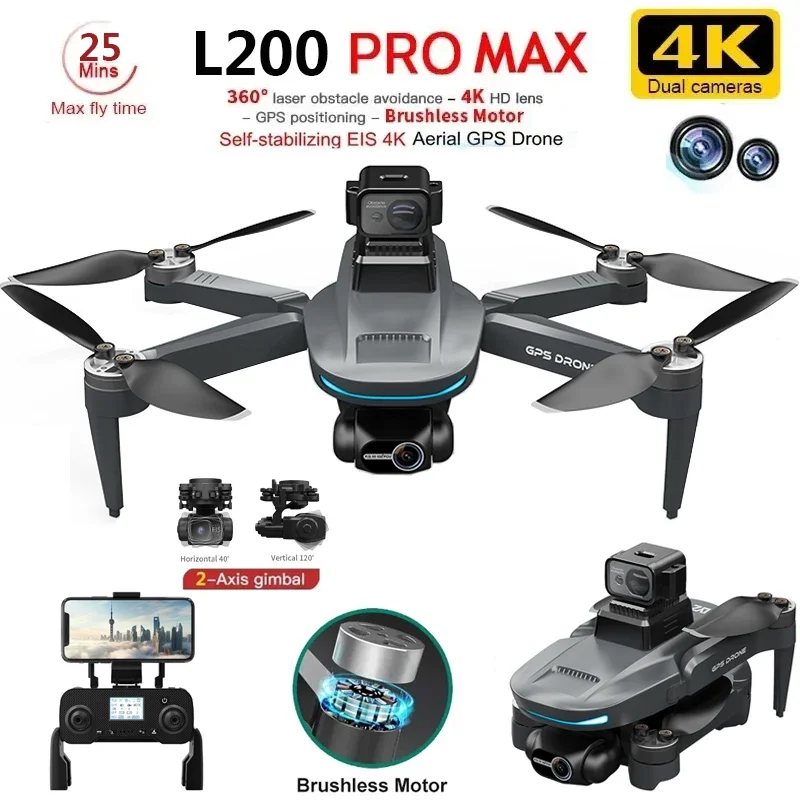 L200 PRO MAX Drone 4K 2-Axis P - Drone Racing Camera บทวิจารณ์และราคา