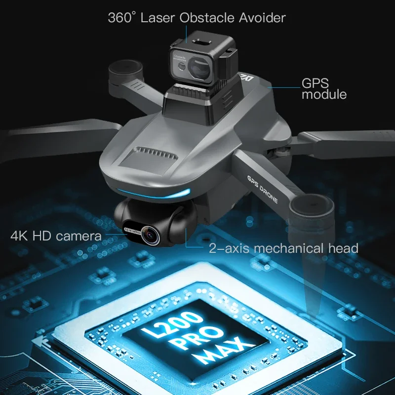 L200 PRO MAX Drone 4K 2-Axis P - Drone Racing Camera บทวิจารณ์และราคา