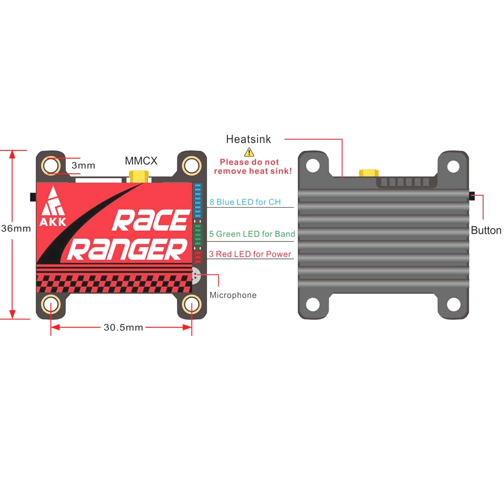 AKK 5.8G Long Range VTX FPV Tr - Drone Racing Transmitter บทวิจารณ์และราคา