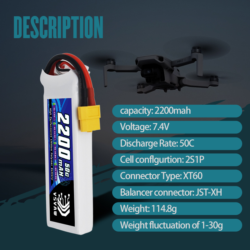 VSVAW 7.4V 2200mah 2S Drone Li - Drone Racing Battery บทวิจารณ์และราคา