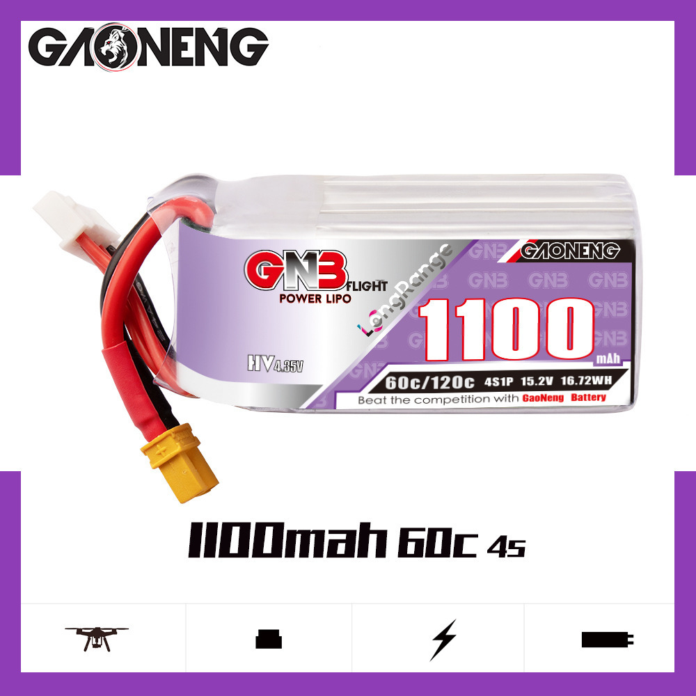 GNB 4S 1100mAh 60C/120C HV Lip - Drone Racing Battery บทวิจารณ์และราคา