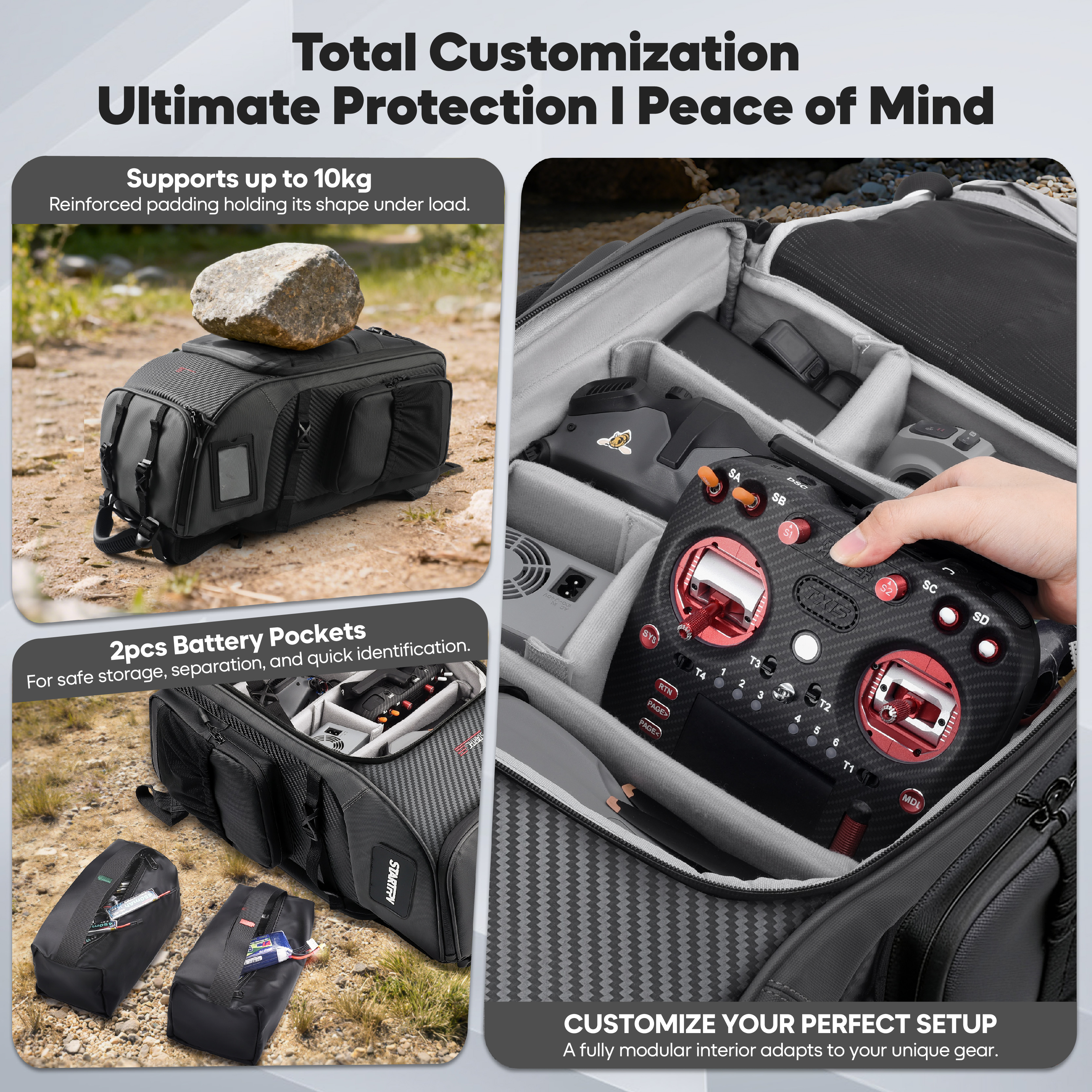 FPV Drone Backpack 40L Profess - Drone Racing Goggles บทวิจารณ์และราคา