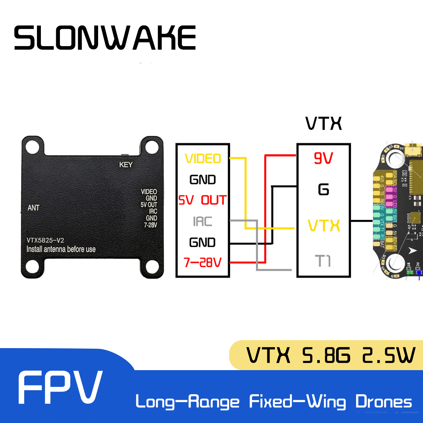 SLONWAKE 5.8G 48CH FPV Transmi - Drone Racing Transmitter บทวิจารณ์และราคา