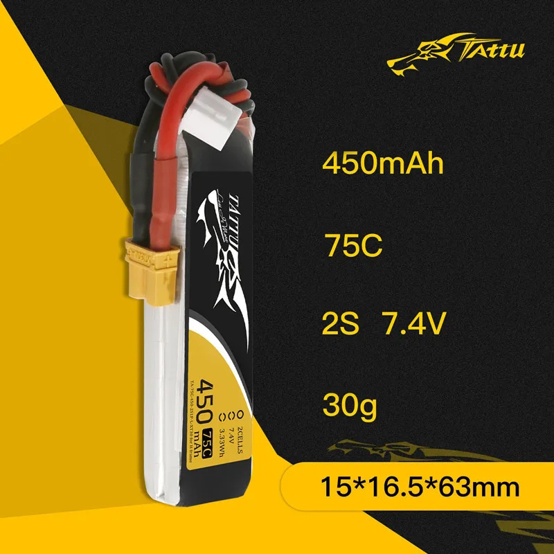 3Pcs NEW TATTU 450/500/550mAh  - Drone Racing Battery บทวิจารณ์และราคา