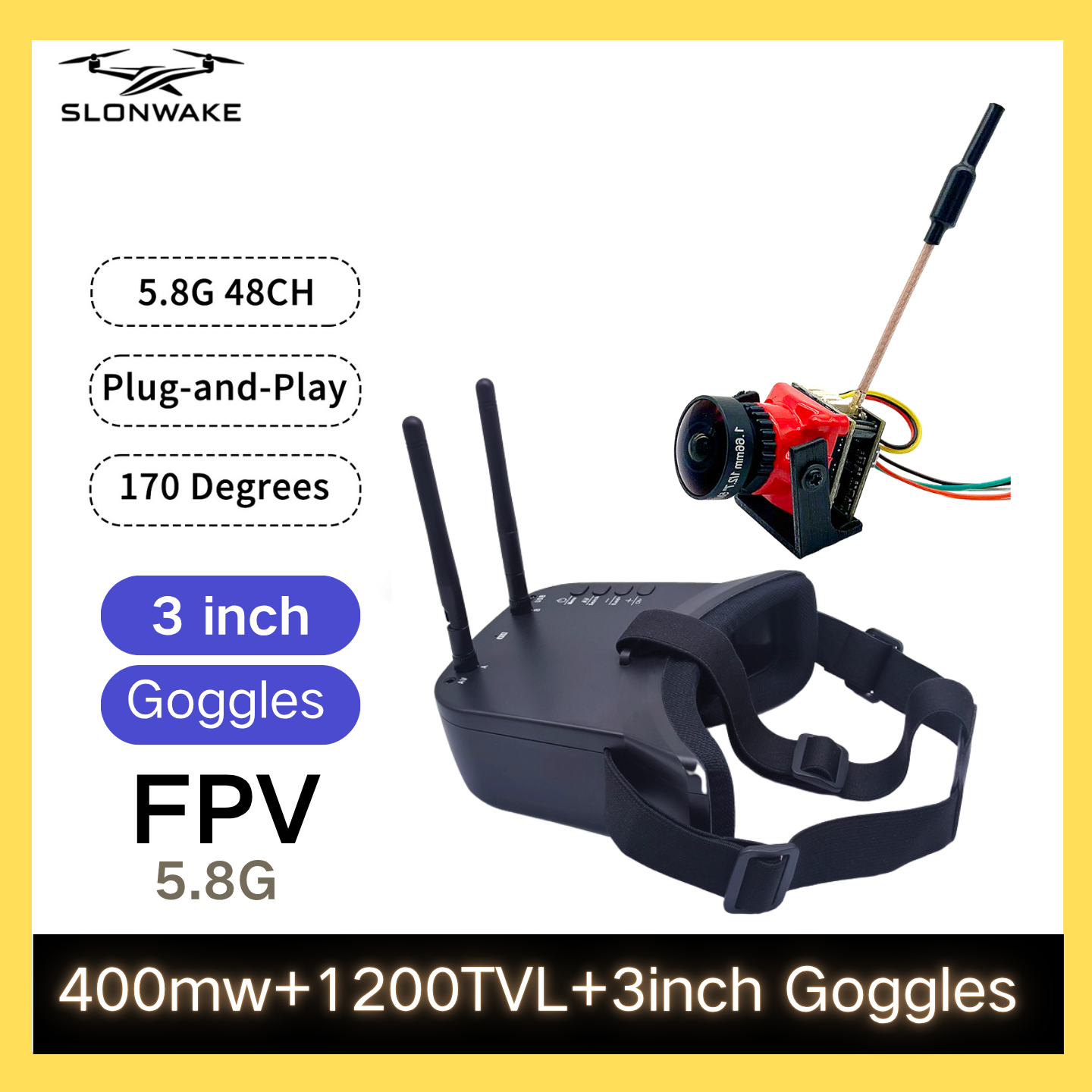SLONWAKE 5.8G 48CH FPV 400mw V - Drone Racing Transmitter บทวิจารณ์และราคา