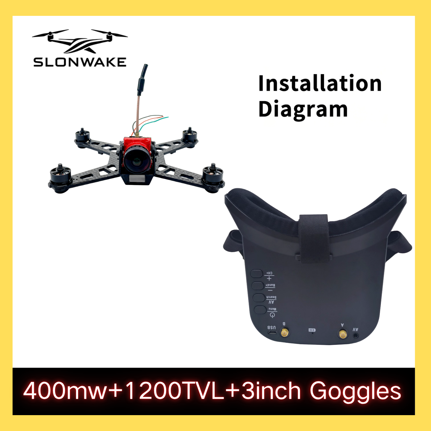 SLONWAKE 5.8G 48CH FPV 400mw V - Drone Racing Transmitter บทวิจารณ์และราคา