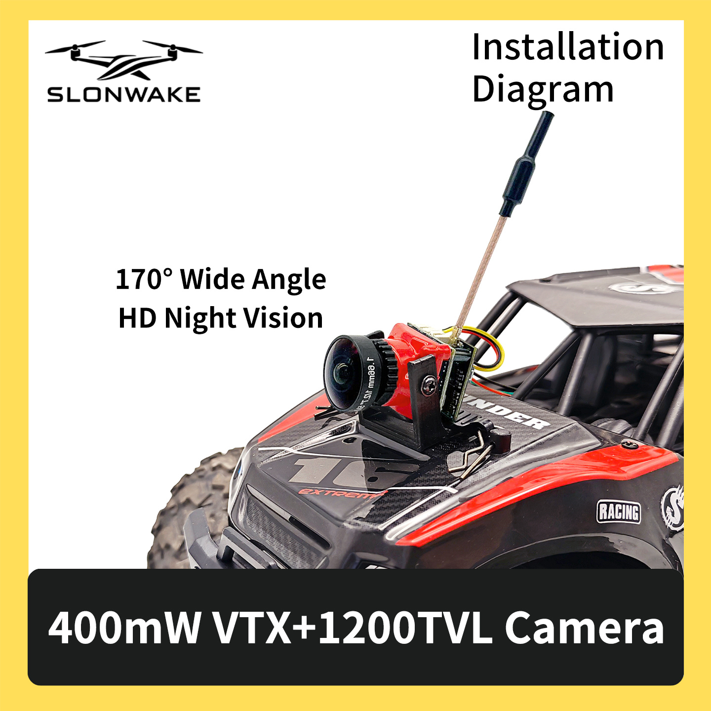 SLONWAKE 5.8G 48CH FPV 400mw V - Drone Racing Transmitter บทวิจารณ์และราคา